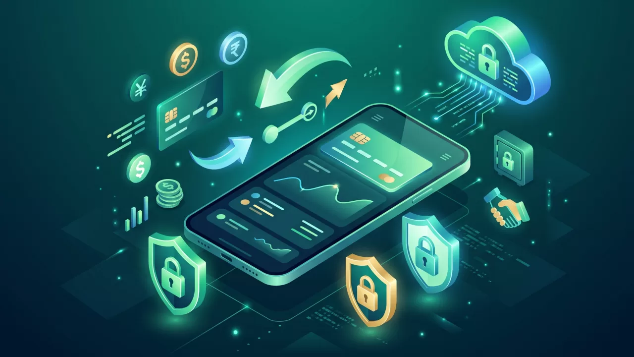 رسم توضيحي يعبر عن تطبيقات البنوك السودانية وخدمات الدفع والتحويل المالي الرقمي